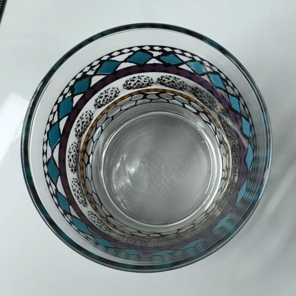 Vibrant‎ Geometric Pattern Glass Tumbler Drinkware Home Barware Ikea Lowball